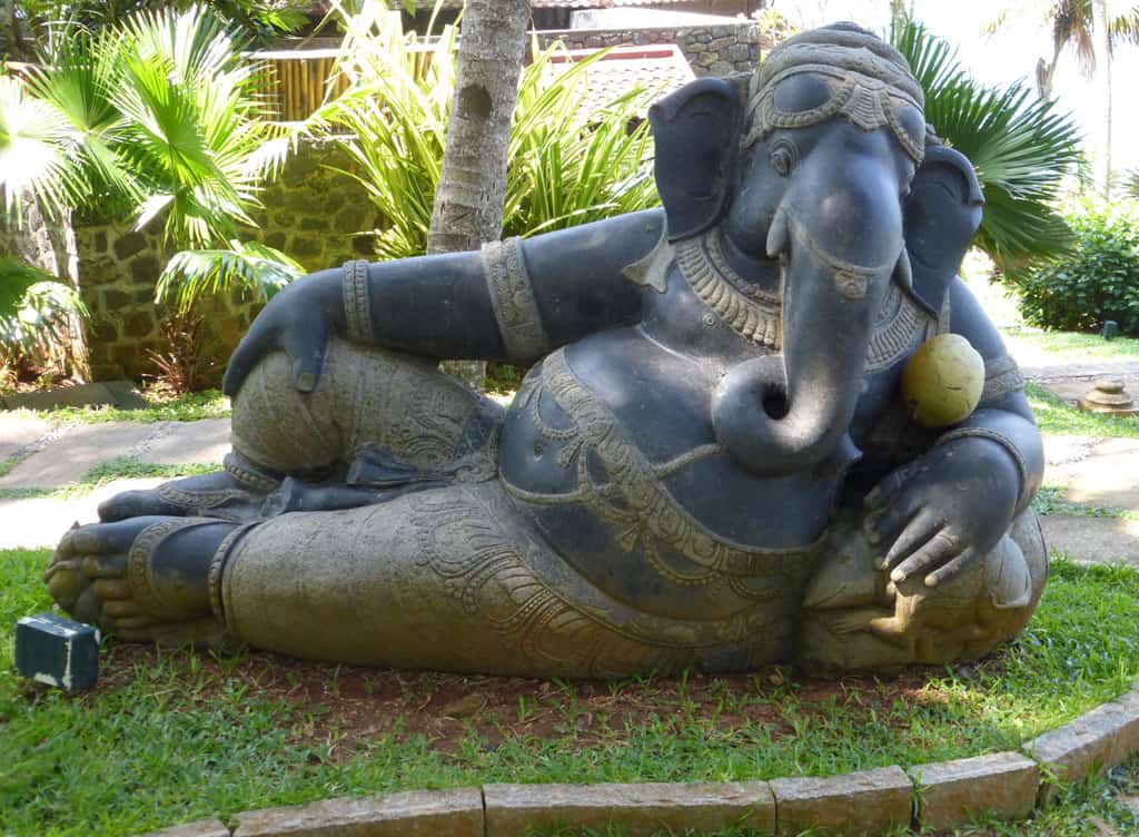 Ganesha, with a coconut